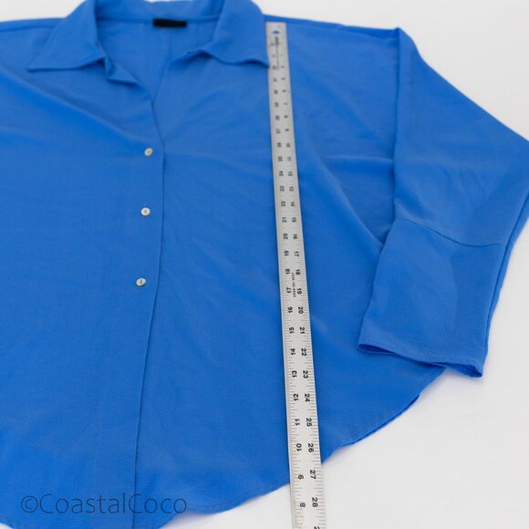 Vici Oversized Dolman Sleeve Blouse XL Button Down Relaxed Tunic Office Resort - Picture 10 of 12